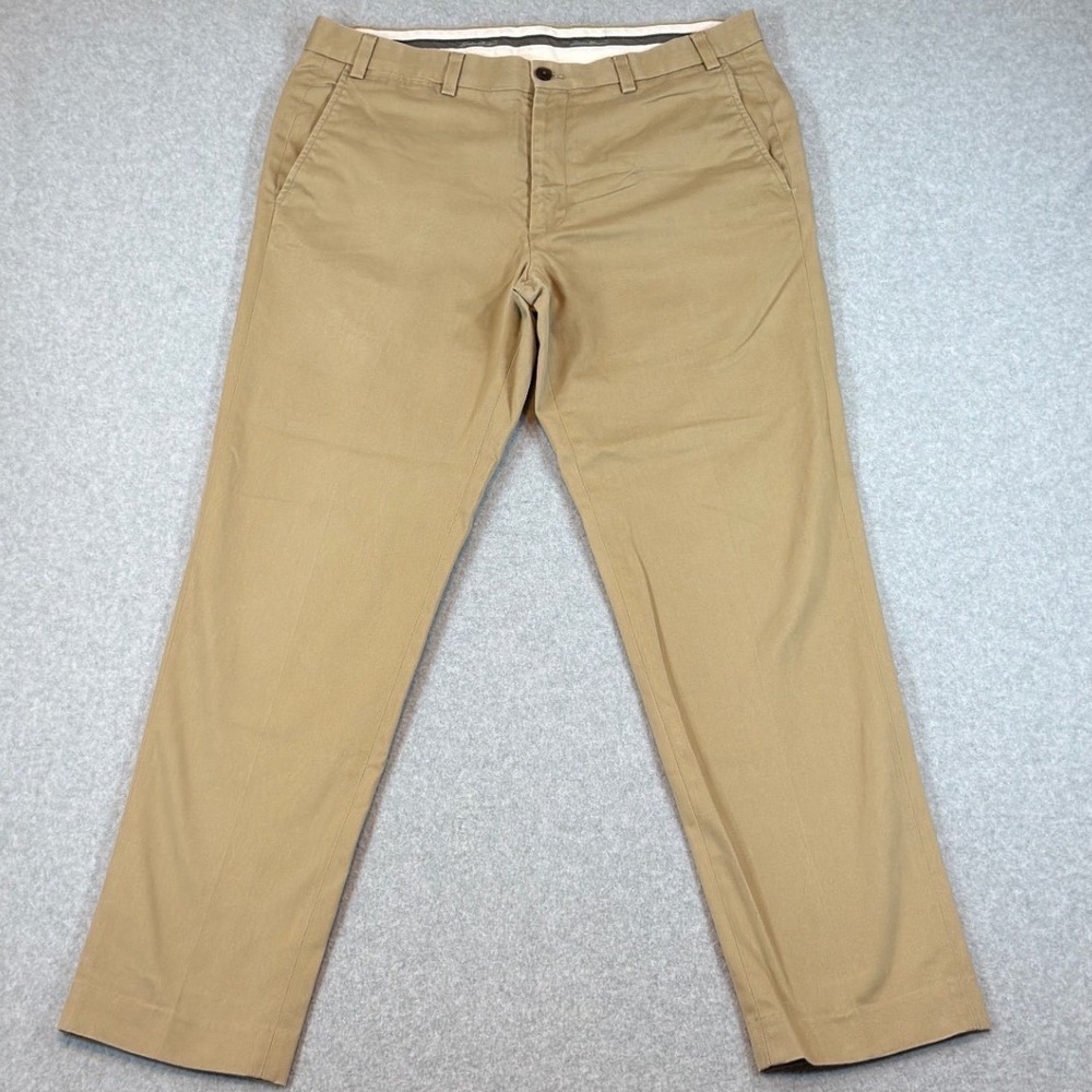 Eddie Bauer Chino Pants Mens 36 Khaki Tan Straight Leg 100% Cotton Casual